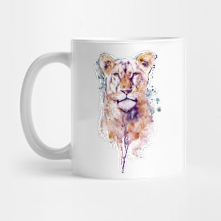 Lady Lowin von Aquarell - Watercolor Lioness Portrait Mug